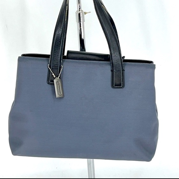Authentic Coach purse, bag, tote! Vintage gray twill nylon! HTF! Good condition - Picture 1 of 12